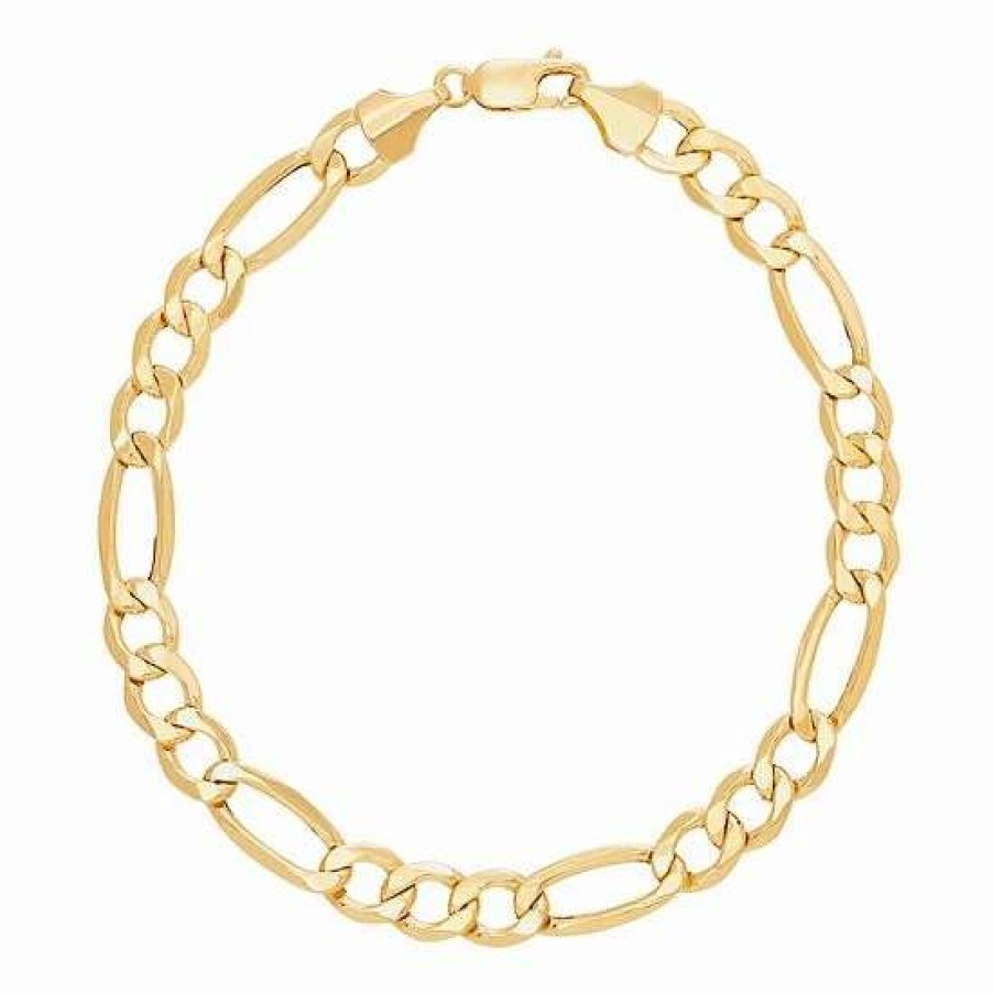 Jewelry * | Deals Everlasting Gold Men'S 10K Gold Figaro Chain Bracelet