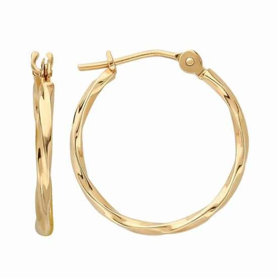 Jewelry * | Hot Sale Everlasting Gold 10K Gold Twist Hoop Earrings