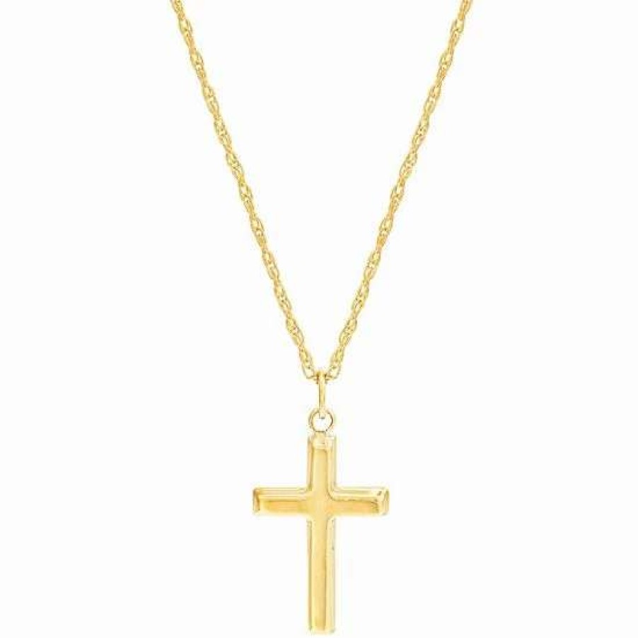 Jewelry * | Cheapest Everlasting Gold 10K Gold Flat Back Cross Pendant Necklace