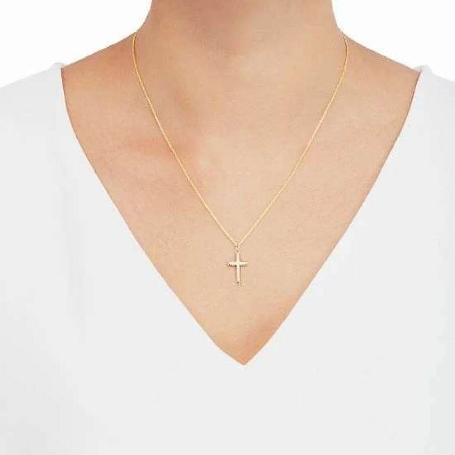 Jewelry * | Cheapest Everlasting Gold 10K Gold Flat Back Cross Pendant Necklace