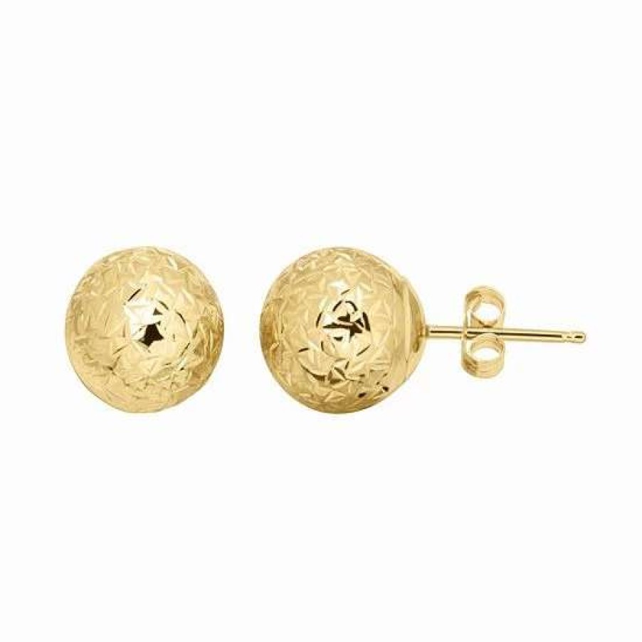 Jewelry * | Buy Everlasting Gold 14K Gold Textured Ball Stud Earrings Yellow