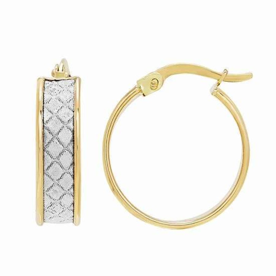 Jewelry * | Flash Sale Everlasting Gold 14K Gold Glitter Geometric Hoop Earrings