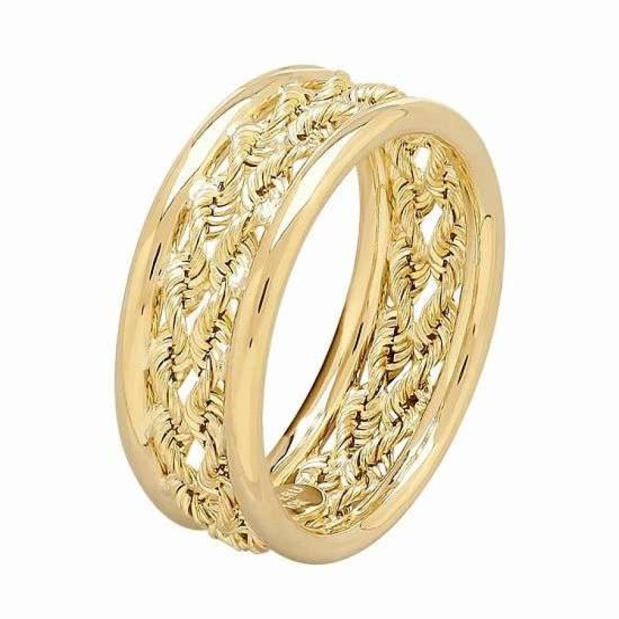 Jewelry * | Best Reviews Of Everlasting Gold 10K Gold Double Rope Ring