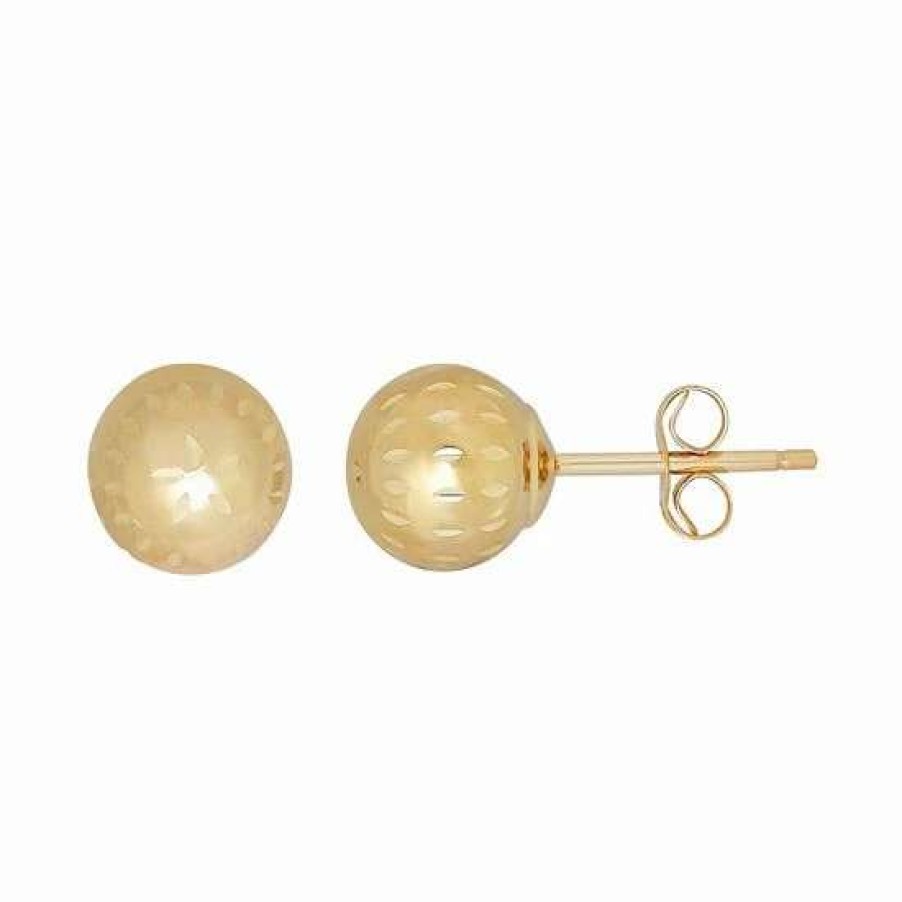 Jewelry * | New Everlasting Gold 10K Gold Textured Ball Stud Earrings