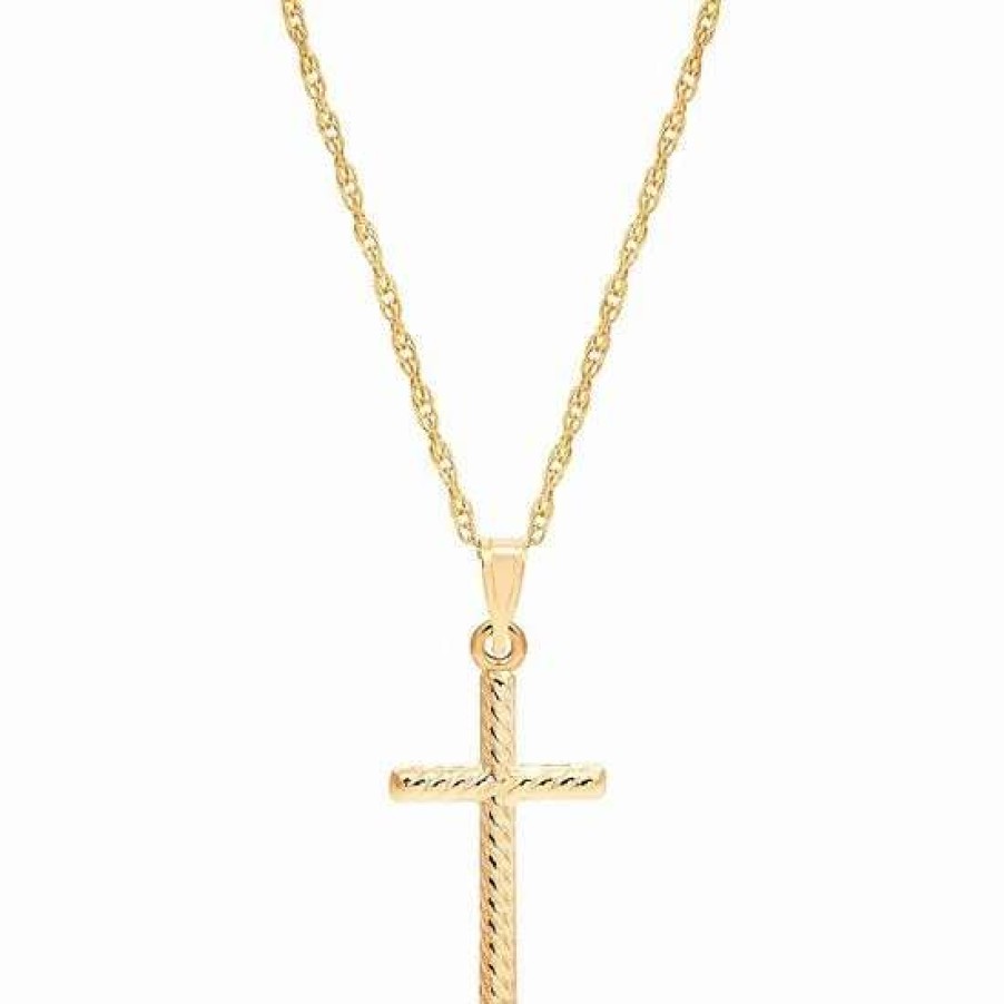 Jewelry * | Deals Everlasting Gold 10K Gold Twist Cross Pendant Necklace