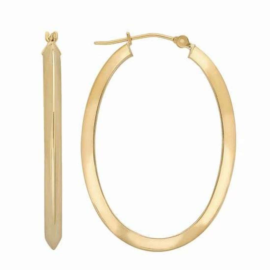 Jewelry * | Cheap Everlasting Gold 10K Gold Oval Hoop Earrings