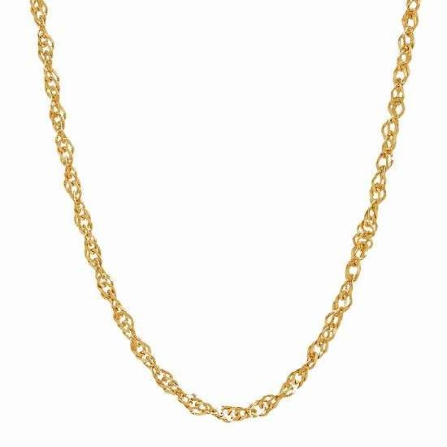 Jewelry * | Outlet Everlasting Gold 14K Gold Hammered Singapore Chain Necklace 18 In.