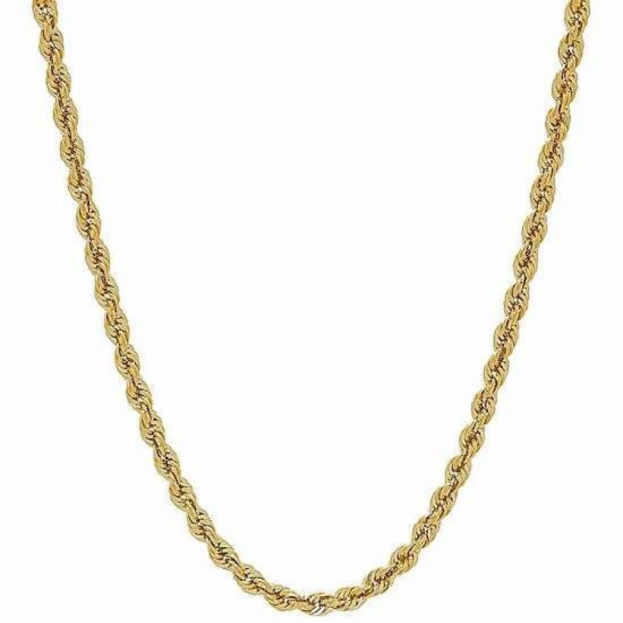 Jewelry * | Discount Men'S Everlasting Gold 10K Gold Hollow Glitter Rope Chain Necklace 24 In.