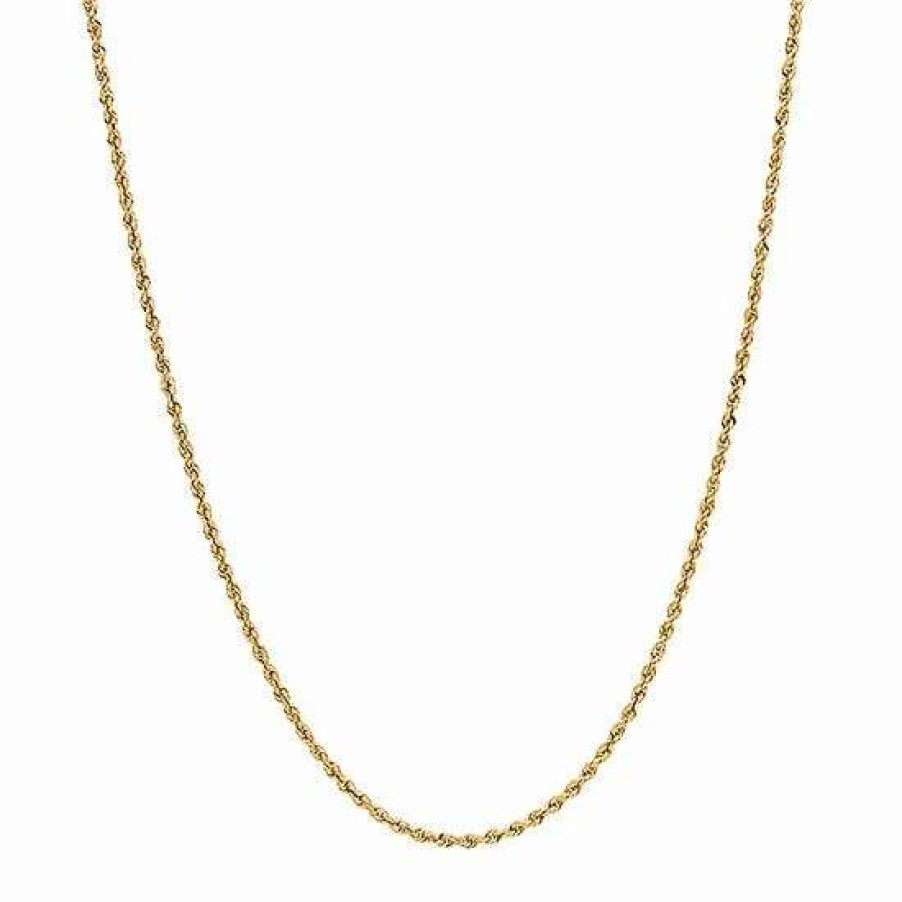 Jewelry * | Budget Everlasting Gold 10K Gold Hollow Glitter Rope Chain Necklace