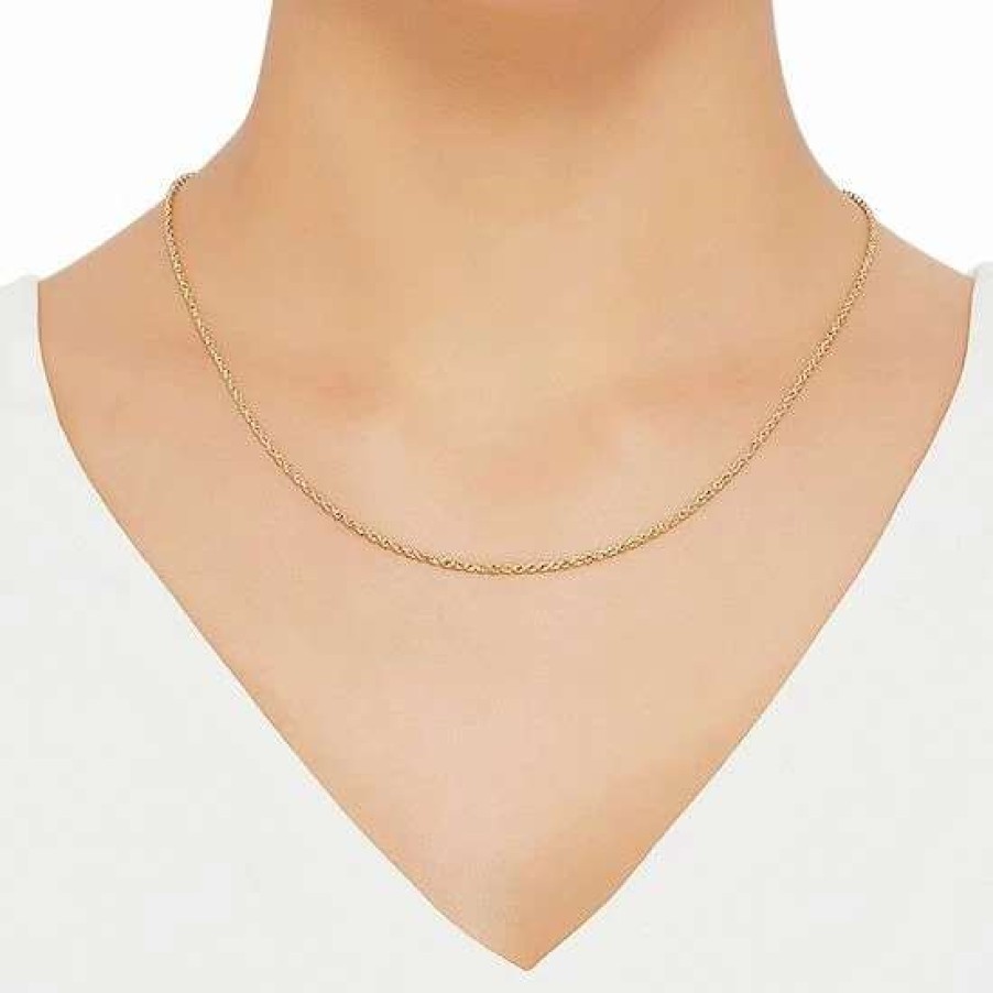 Jewelry * | Budget Everlasting Gold 10K Gold Hollow Glitter Rope Chain Necklace