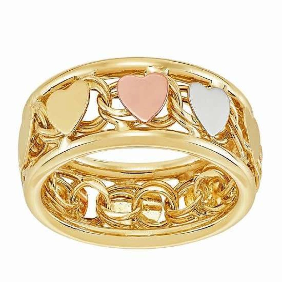 Jewelry * | Cheap Everlasting Gold Tri-Tone Heart Ring