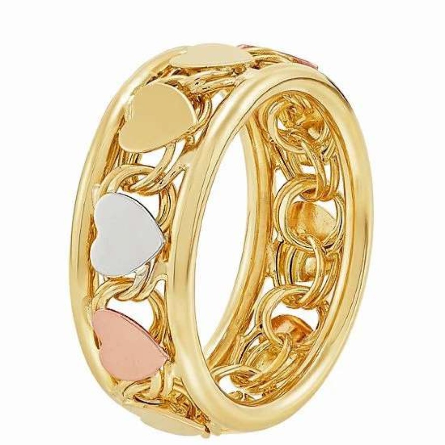 Jewelry * | Cheap Everlasting Gold Tri-Tone Heart Ring