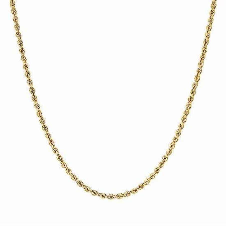 Jewelry * | Top 10 Everlasting Gold 10K Gold Hollow Glitter Rope Chain Necklace