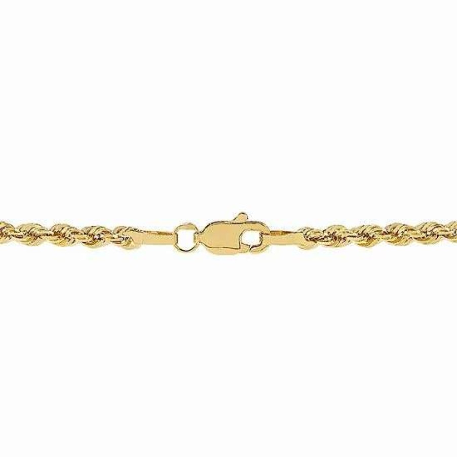 Jewelry * | Top 10 Everlasting Gold 10K Gold Hollow Glitter Rope Chain Necklace