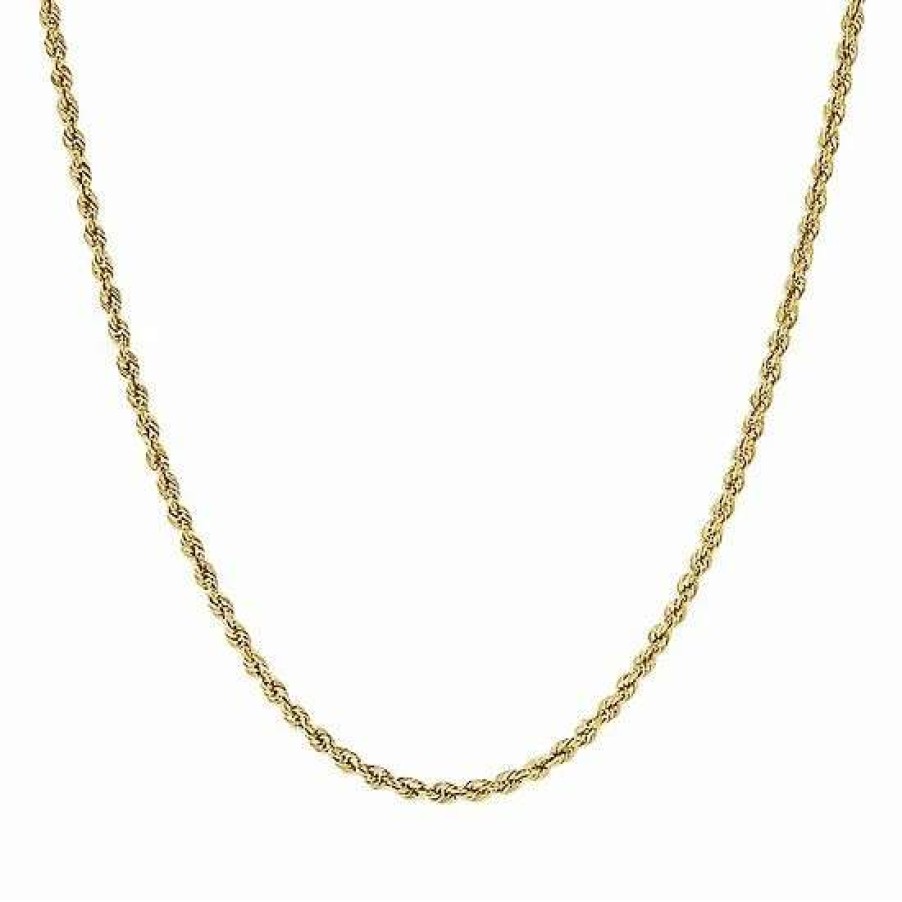 Jewelry * | Coupon Everlasting Gold 10K Gold Hollow Glitter Rope Chain Necklace