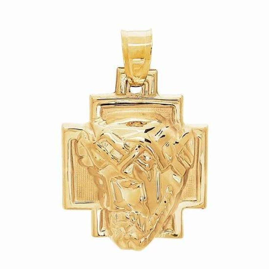 Jewelry * | Promo Everlasting Gold 10K Gold Christ Head Charm