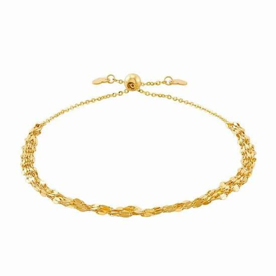 Jewelry * | Discount Everlasting Gold 10K Gold Sparkle Chain Adjustable Bracelet