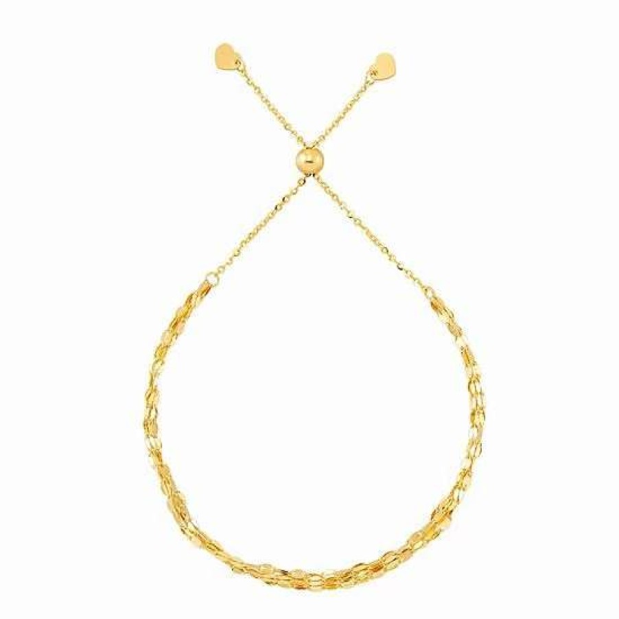 Jewelry * | Discount Everlasting Gold 10K Gold Sparkle Chain Adjustable Bracelet