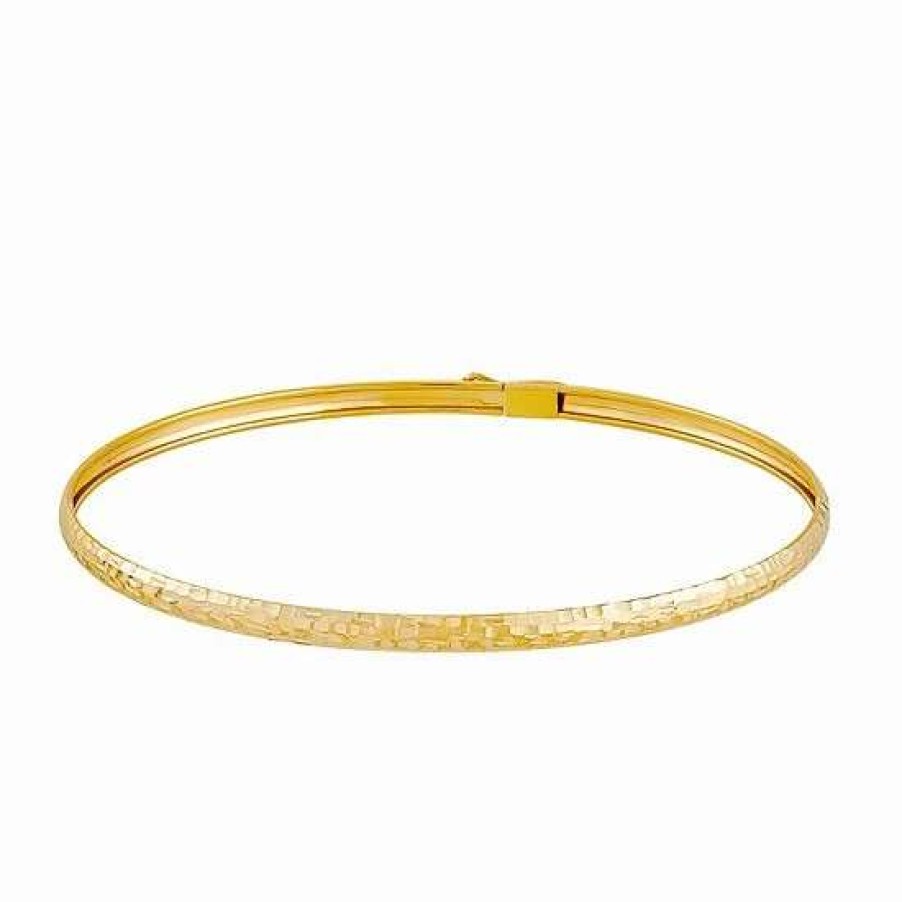 Jewelry * | Outlet Everlasting Gold 10K Gold Flex Bangle & Hammered Hoop Earring Set