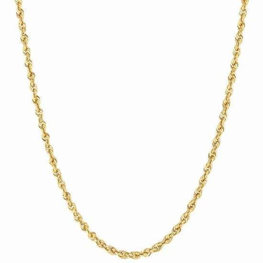 Jewelry * | Best Pirce Men'S Everlasting Gold 10K Gold Hollow Glitter Rope Chain Necklace