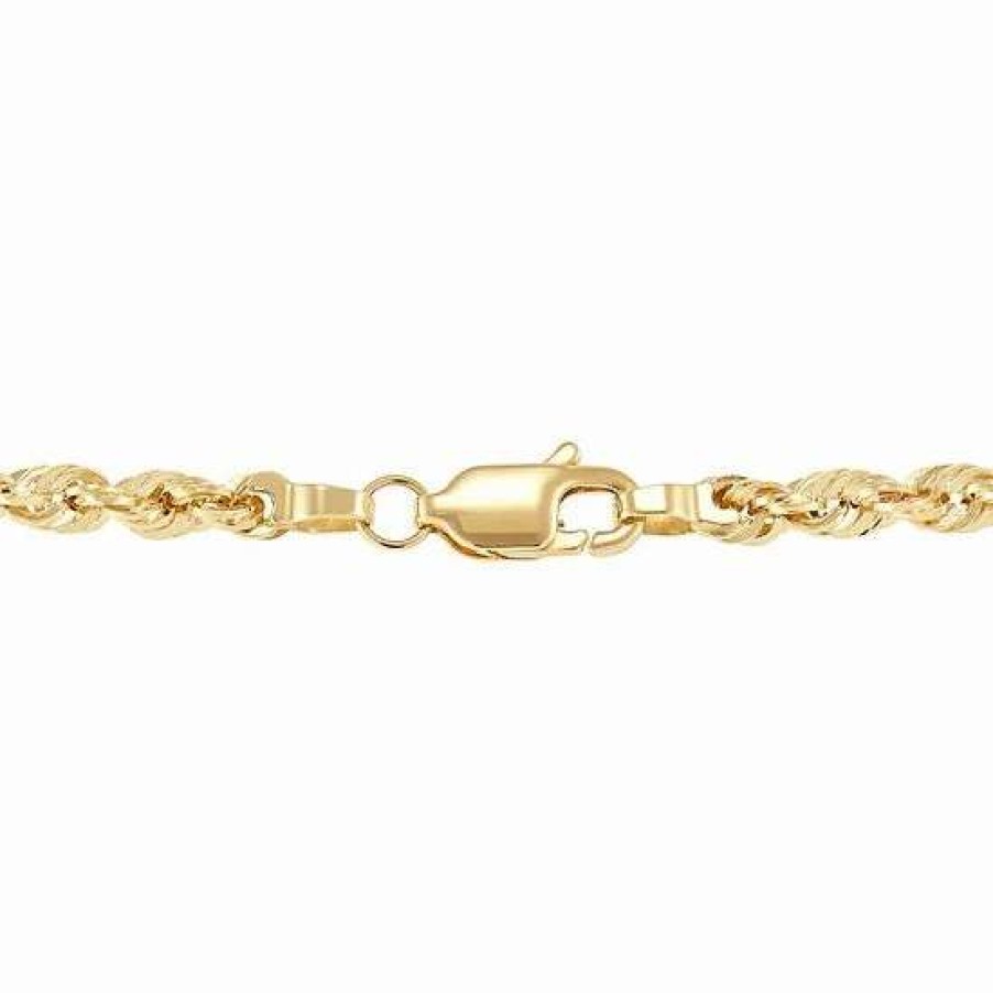 Jewelry * | Best Pirce Men'S Everlasting Gold 10K Gold Hollow Glitter Rope Chain Necklace