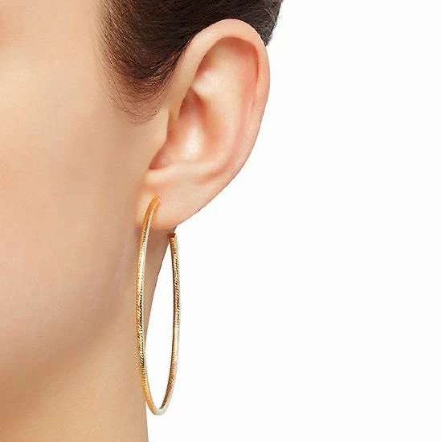 Jewelry * | Hot Sale Everlasting Gold 14K Gold 60 Mm Tube Hoop Earrings