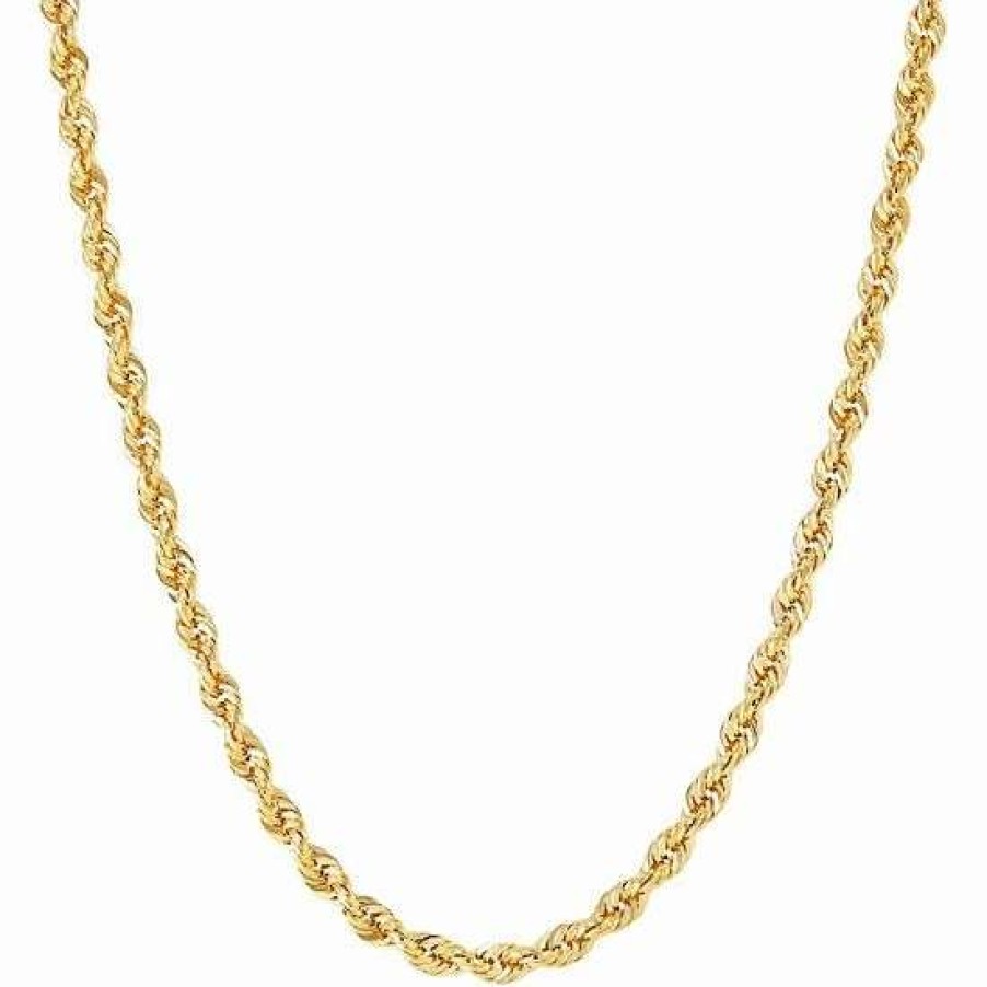 Jewelry * | Cheapest Everlasting Gold 10K Gold Hollow Glitter Rope Chain Necklace