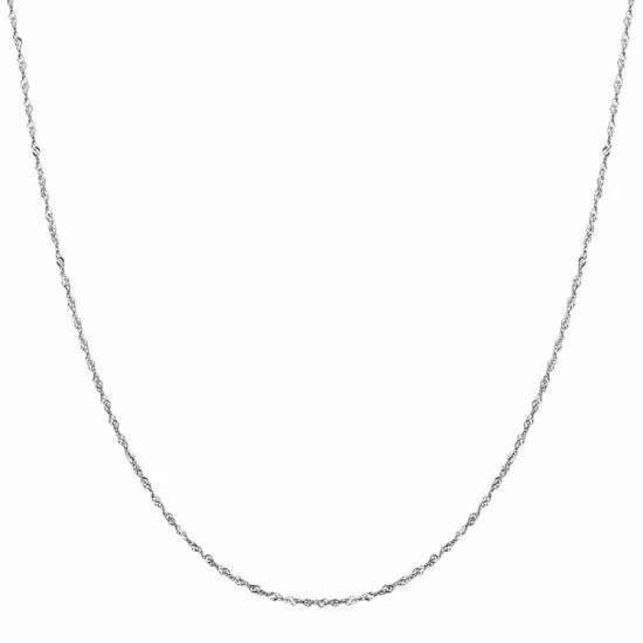 Jewelry * | Cheapest Everlasting Gold 14K White Gold Singapore Chain Necklace