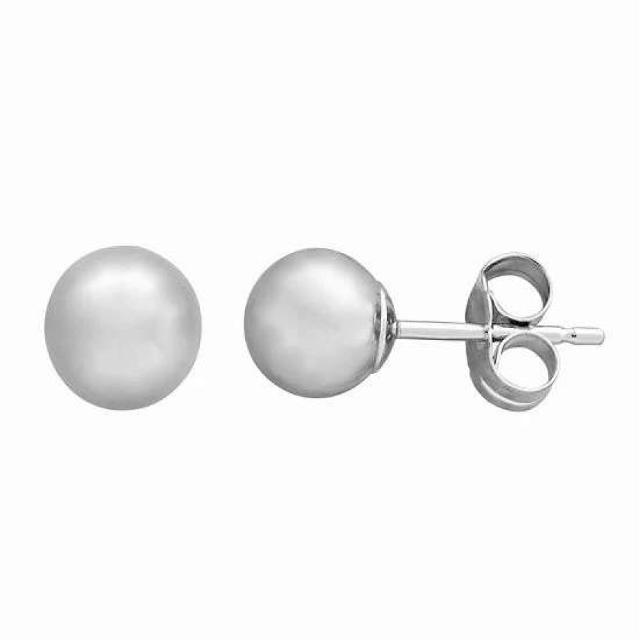 Jewelry * | Promo Everlasting Gold 14K White Gold Ball Stud Earrings