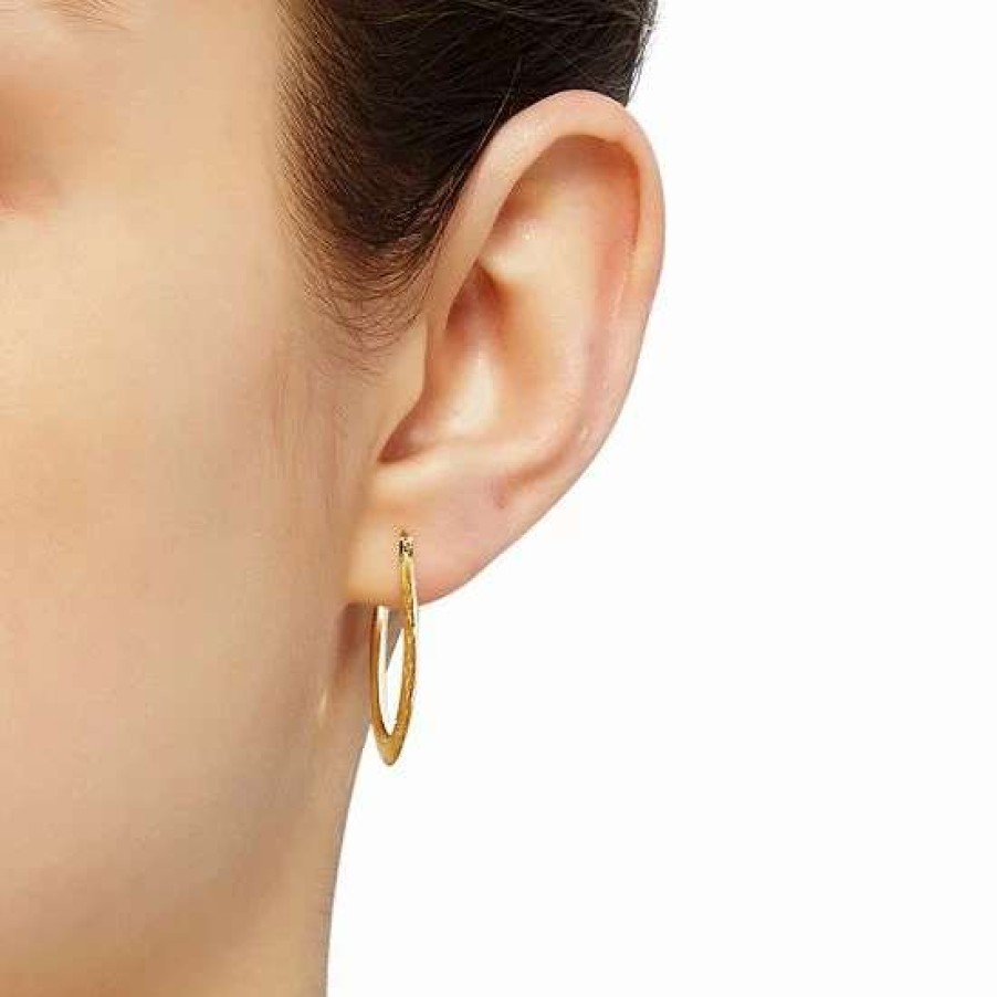 Jewelry * | Best Deal Everlasting Gold 10K Gold Oval Hoop Earrings