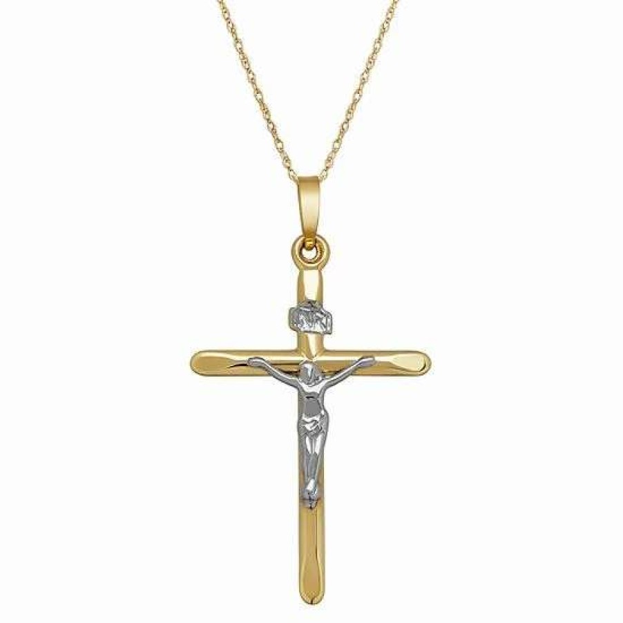 Jewelry * | Best Pirce Everlasting Gold 10K Gold Crucifix Pendant Necklace