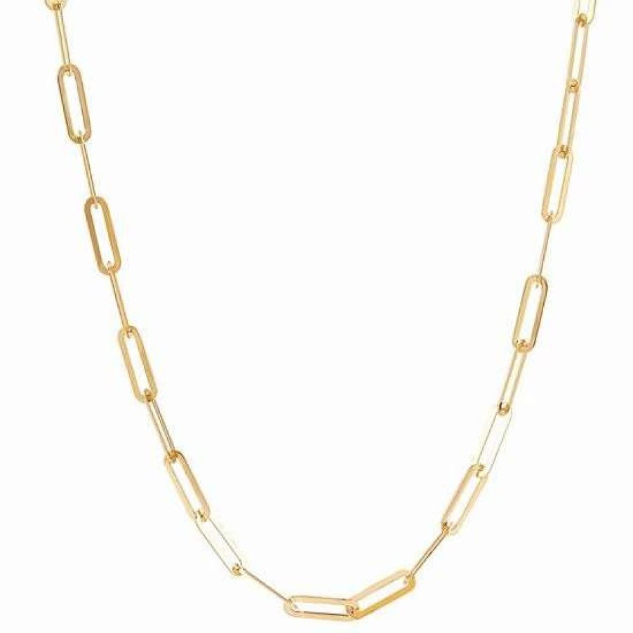 Jewelry * | Brand New Everlasting Gold 10K Gold Paper Clip Chain Necklace