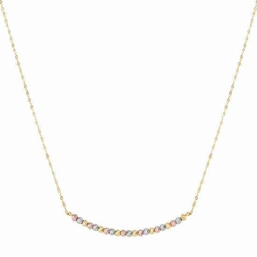 Jewelry * | Budget Everlasting Gold 14K Gold Tri-Tone Bead Necklace