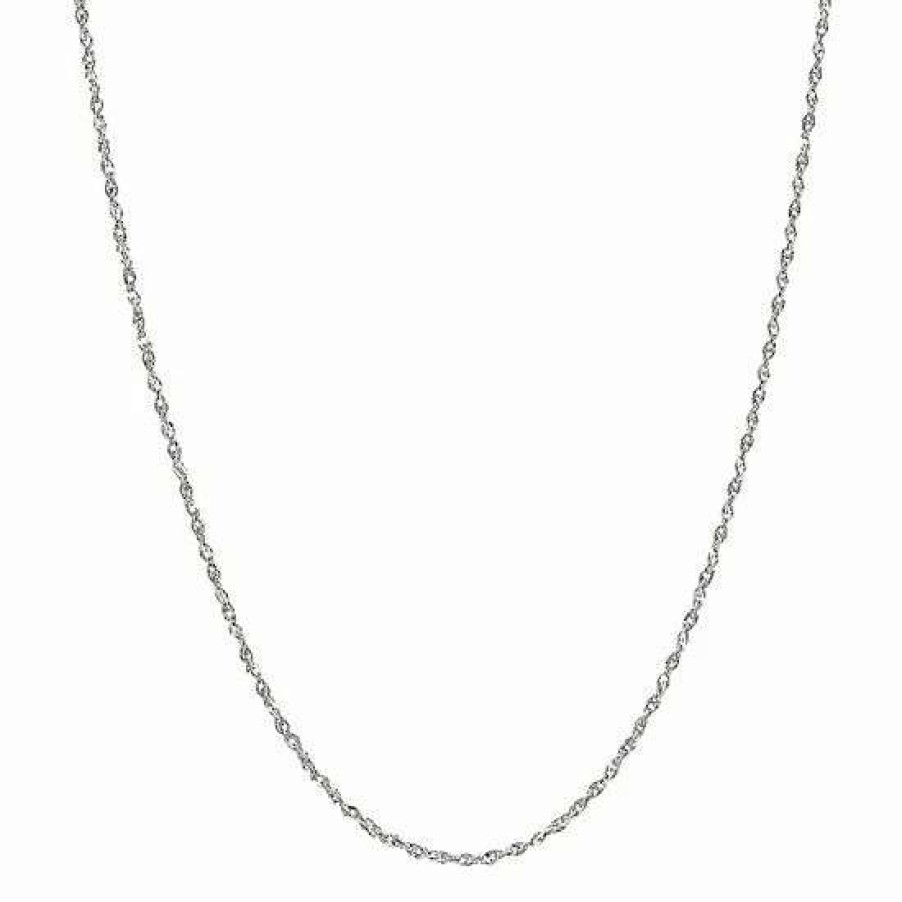 Jewelry * | Best Pirce Everlasting Gold 14K White Gold 1.15 Mm Solid Perfectina Chain Necklace 18 In.