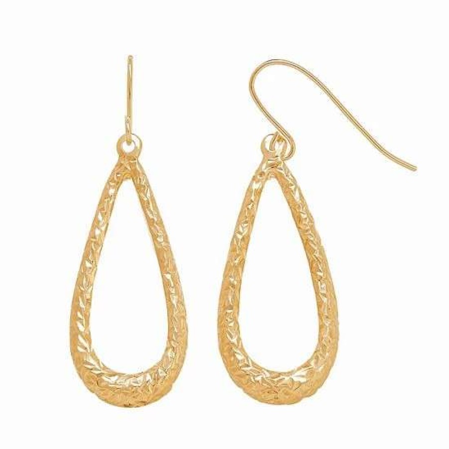 Jewelry * | New Everlasting Gold 14K Gold Textured Teardrop Earrings