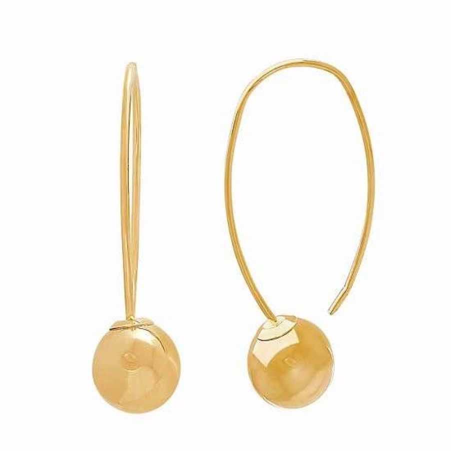 Jewelry * | Best Sale Everlasting Gold 14K Gold Wire & Ball Drop Earrings