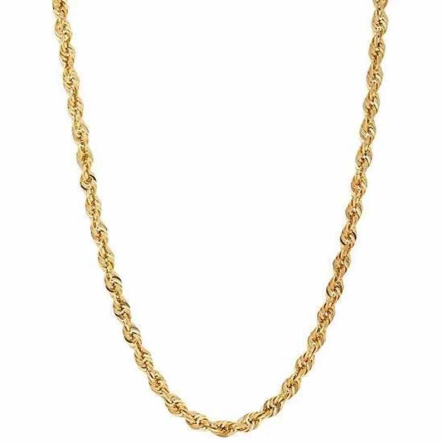 Jewelry * | Deals Everlasting Gold 14K Gold Glitter Rope Chain Necklace 24 In.