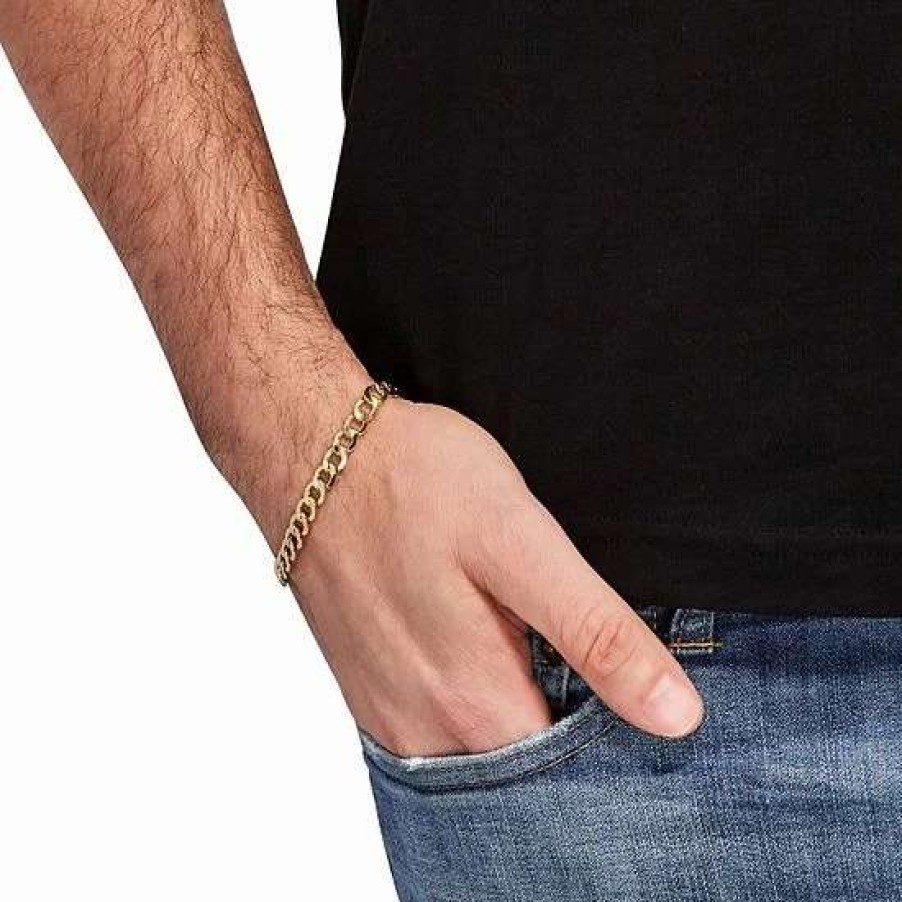 Jewelry * | Cheapest Everlasting Gold Men'S 10K Gold Curb Chain Bracelet