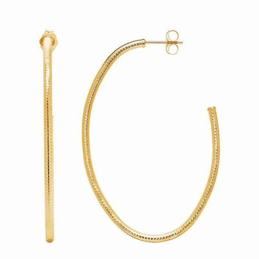 Jewelry * | Buy Everlasting Gold 14K Gold Oval Hoop Earrings