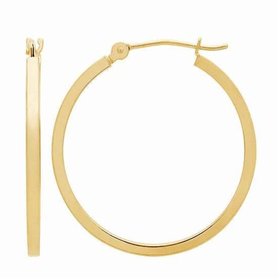 Jewelry * | Top 10 Everlasting Gold 14K Yellow Gold Hoop Earrings