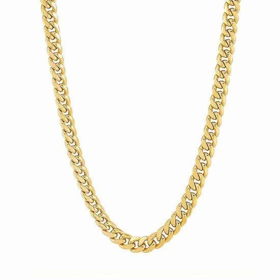 Jewelry * | Top 10 Everlasting Gold 10K Gold 6.15 Mm Hollow Miami Curb Chain Necklace 26 In.