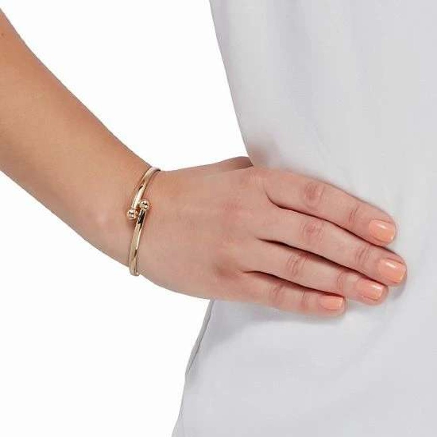 Jewelry * | Cheap Everlasting Gold 10K Gold Ball Bypass Bracelet