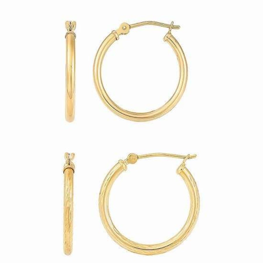 Jewelry * | Best Sale Everlasting Gold 10K Gold Tube Hoop Earrings